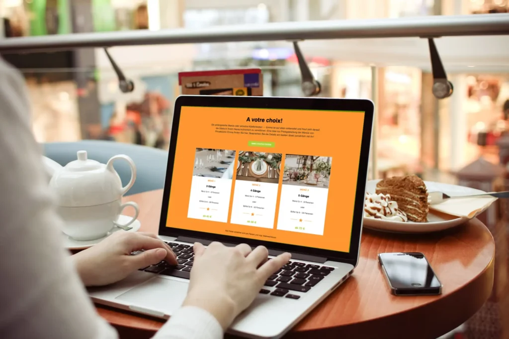 Speisekarte und Menü im Webdesign