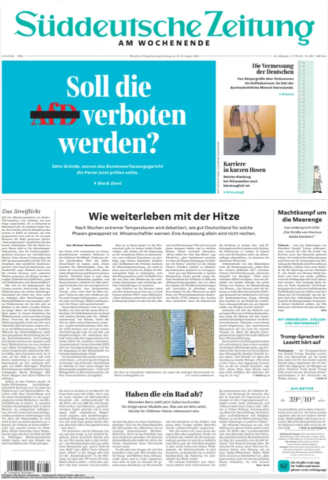 Markenfarben der Partei auf der Titelseite